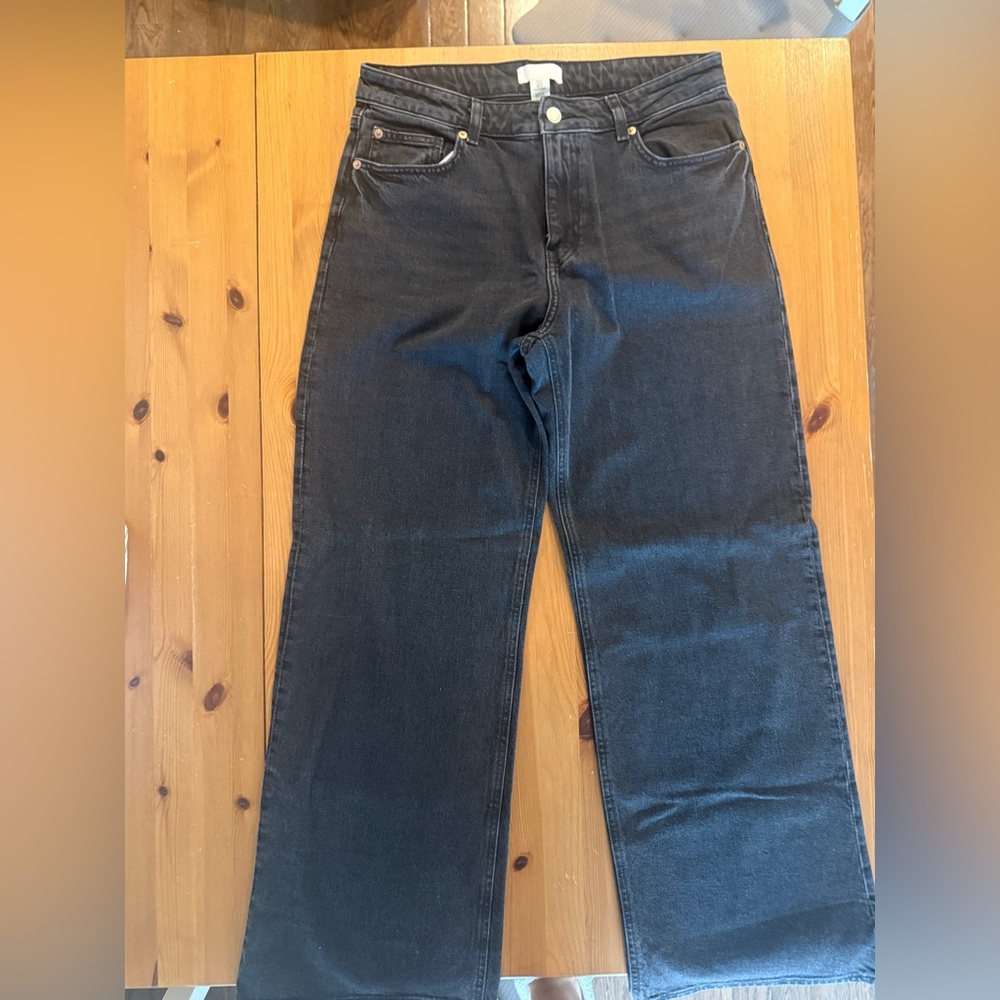 H&M high rise wide leg jeans